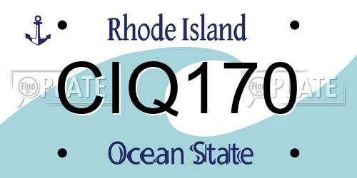 CIQ170 Rhode Island License Plate