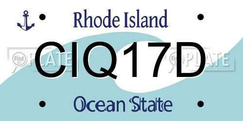 CIQ17D Rhode Island License Plate