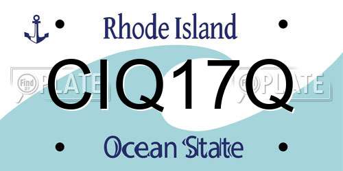 CIQ17Q Rhode Island License Plate