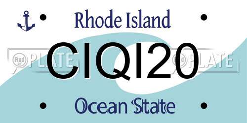 CIQI20 Rhode Island License Plate