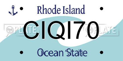 CIQI70 Rhode Island License Plate