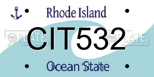 CIT532 Rhode Island License Plate