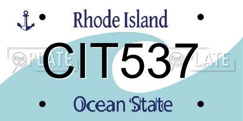 CIT537 Rhode Island License Plate