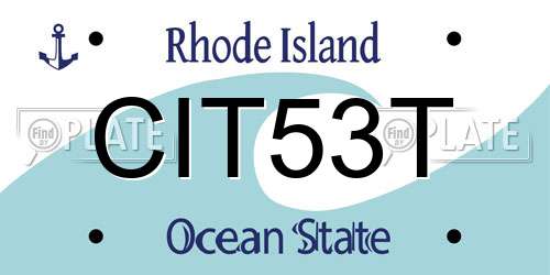 CIT53T Rhode Island License Plate