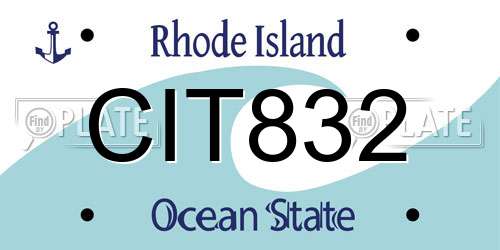 CIT832 Rhode Island License Plate