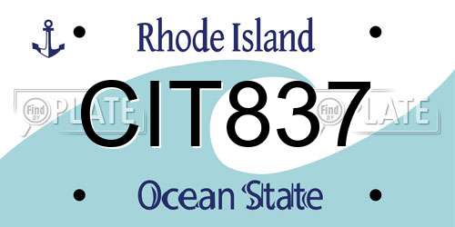 CIT837 Rhode Island License Plate
