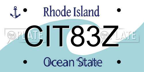 CIT83Z Rhode Island License Plate