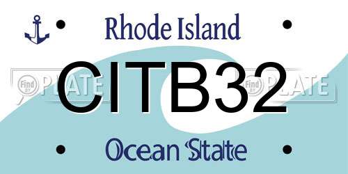 CITB32 Rhode Island License Plate