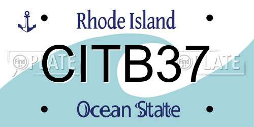 CITB37 Rhode Island License Plate