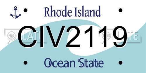 CIV2119 Rhode Island License Plate