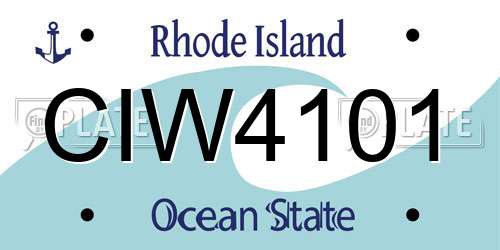 CIW4101 Rhode Island License Plate