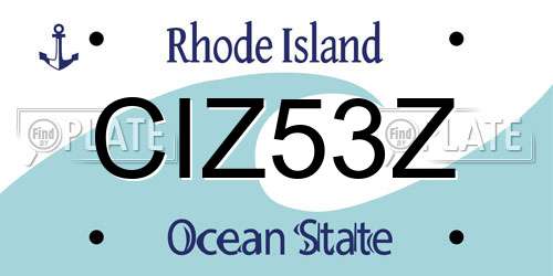 CIZ53Z Rhode Island License Plate