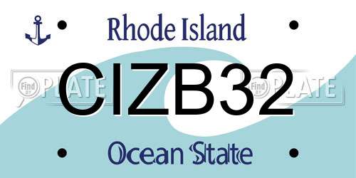 CIZB32 Rhode Island License Plate