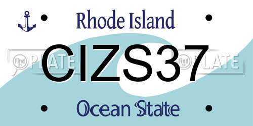 CIZS37 Rhode Island License Plate