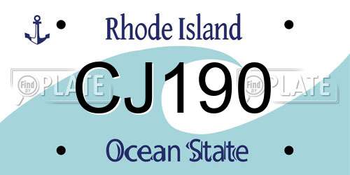 CJ190 Rhode Island License Plate