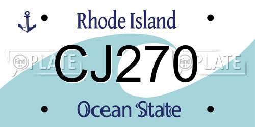 CJ270 Rhode Island License Plate
