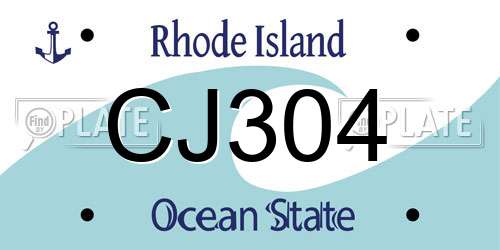 CJ304 Rhode Island License Plate
