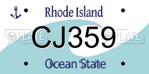 CJ359 Rhode Island License Plate
