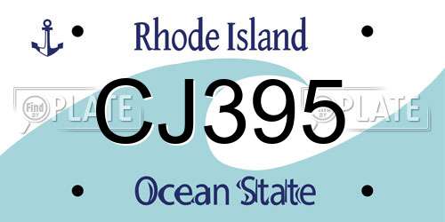 CJ395 Rhode Island License Plate