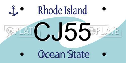 CJ55 Rhode Island License Plate
