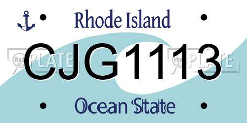 CJG1113 Rhode Island License Plate