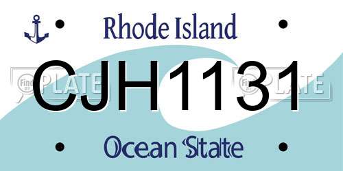 CJH1131 Rhode Island License Plate