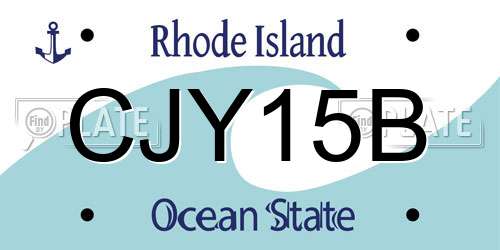 CJY15B Rhode Island License Plate