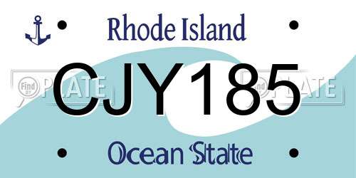 CJY185 Rhode Island License Plate