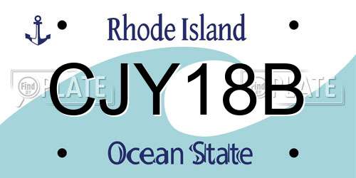 CJY18B Rhode Island License Plate