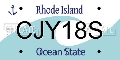 CJY18S Rhode Island License Plate