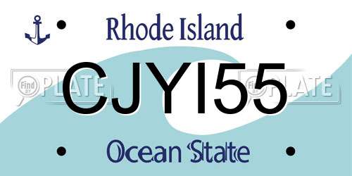 CJYI55 Rhode Island License Plate