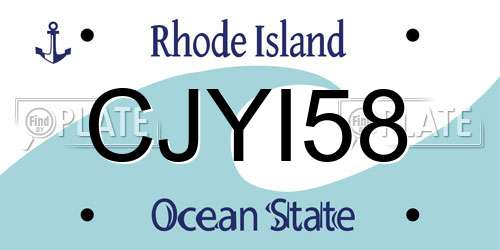 CJYI58 Rhode Island License Plate