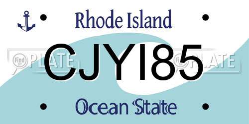 CJYI85 Rhode Island License Plate