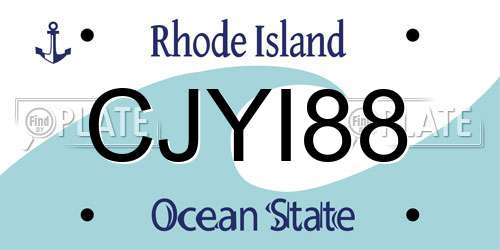 CJYI88 Rhode Island License Plate