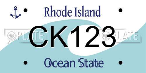 CK123 Rhode Island License Plate
