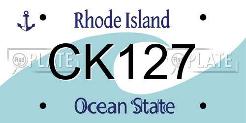 CK127 Rhode Island License Plate