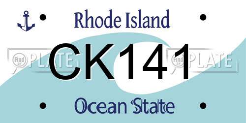 CK141 Rhode Island License Plate