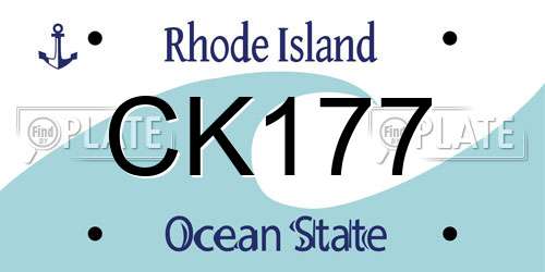 CK177 Rhode Island License Plate