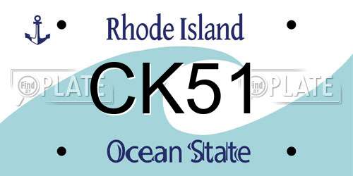 CK51 Rhode Island License Plate