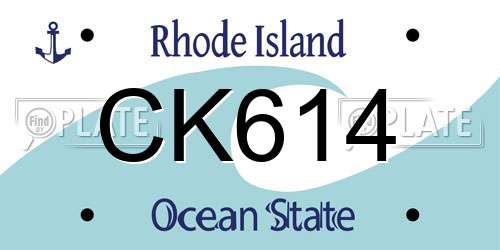 CK614 Rhode Island License Plate