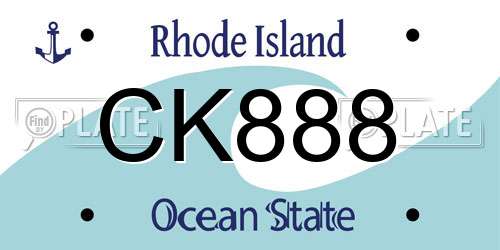 CK888 Rhode Island License Plate