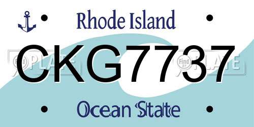 CKG7737 Rhode Island License Plate