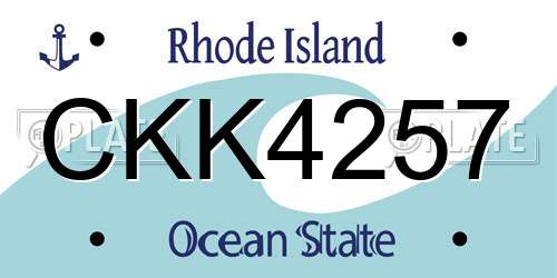 CKK4257 Rhode Island License Plate