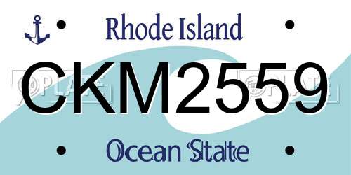 CKM2559 Rhode Island License Plate