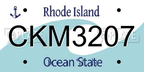 CKM3207 Rhode Island License Plate