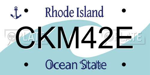 CKM42E Rhode Island License Plate
