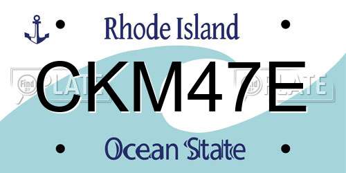 CKM47E Rhode Island License Plate