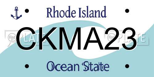 CKMA23 Rhode Island License Plate