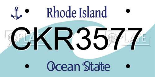 CKR3577 Rhode Island License Plate