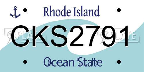 CKS2791 Rhode Island License Plate